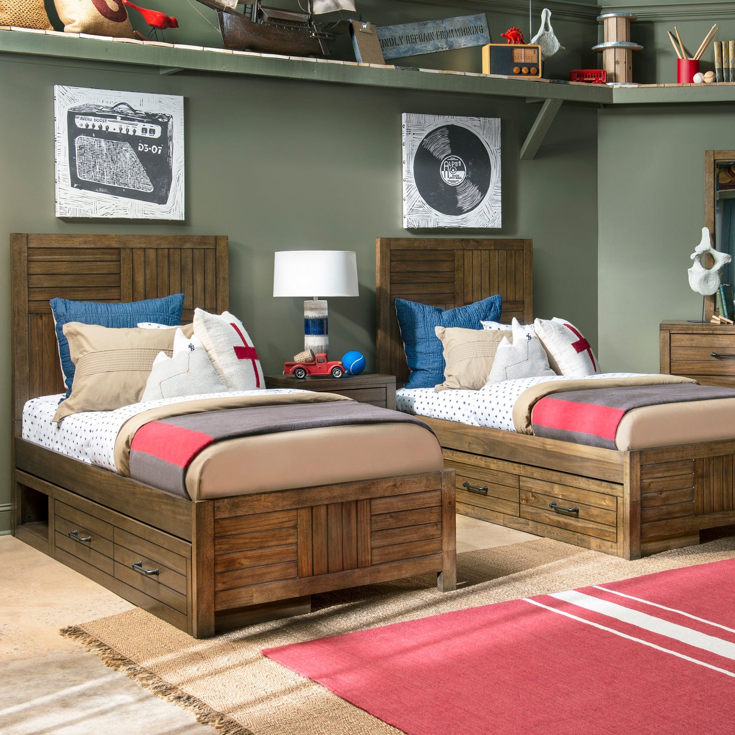 Summer Camp Twin Panel Bed - Brown