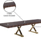 Excel Extendable 2 Leaf Dining Table - Gold Base