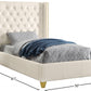 Soho White Bonded Leather Bed - Twin