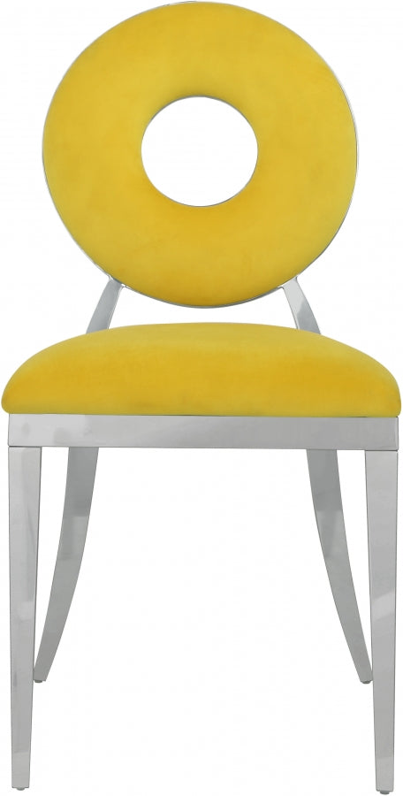Carousel Velvet Dining Chair - Chrome Base