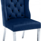 Suri Velvet Dining Chair - Chrome Stainless Legs