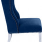 Suri Velvet Dining Chair - Chrome Stainless Legs