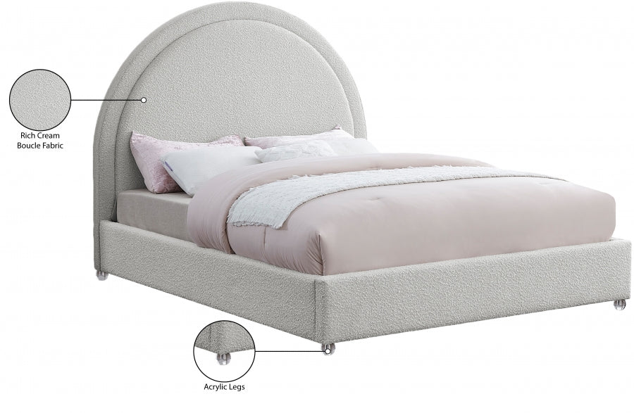 Milo Boucle Fabric King Bed