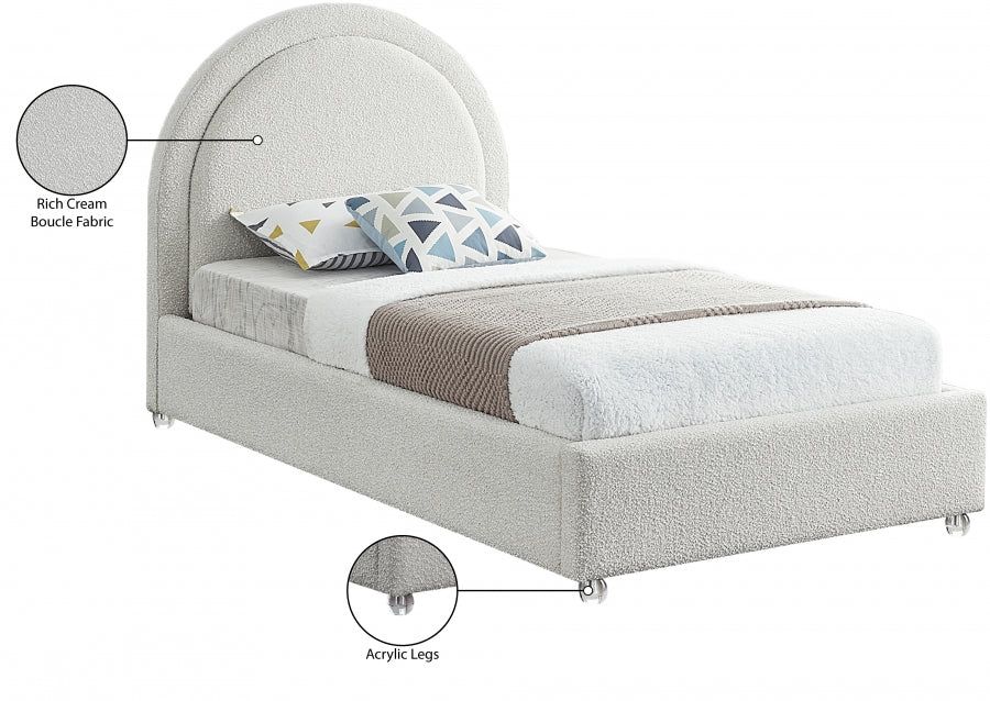 Milo Boucle Fabric Twin Bed