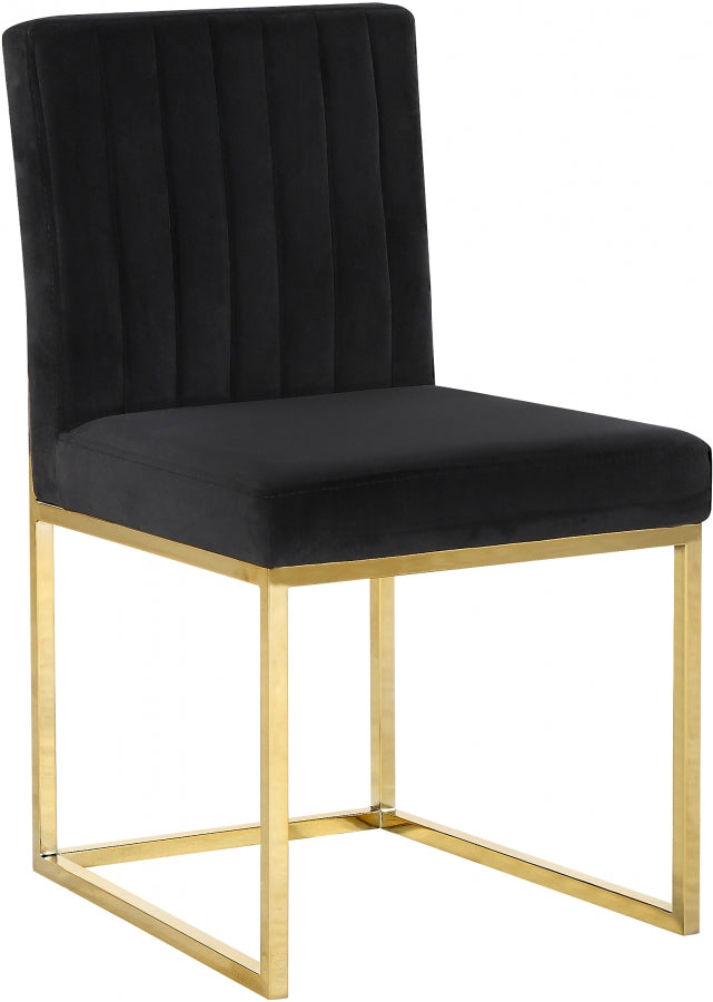 Giselle Velvet Dining Chair - Gold Base