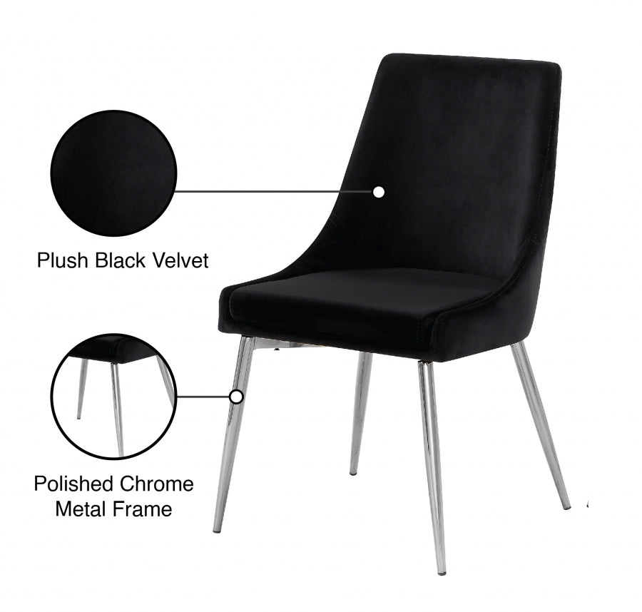 Karina Velvet Dining Chair - Chrome Base