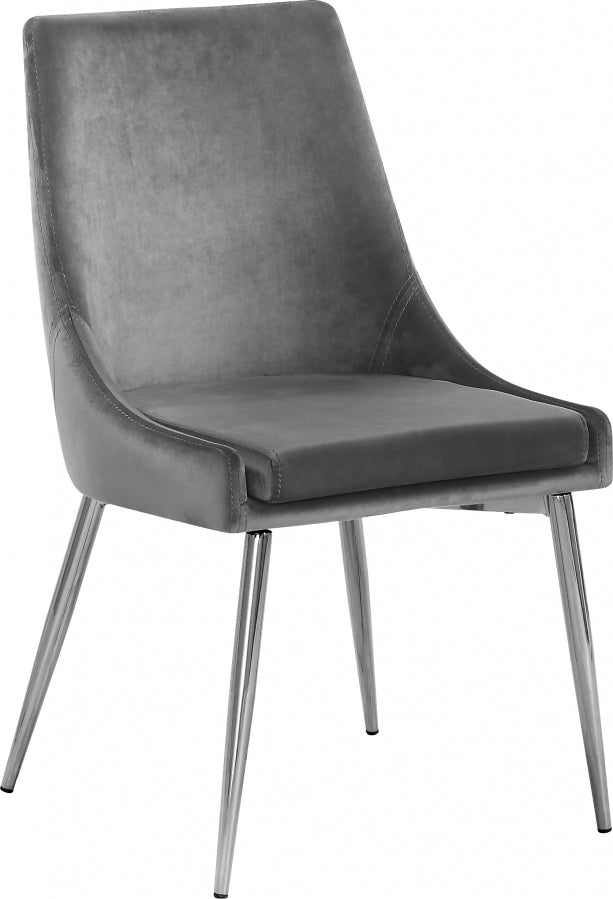 Karina Velvet Dining Chair - Chrome Base