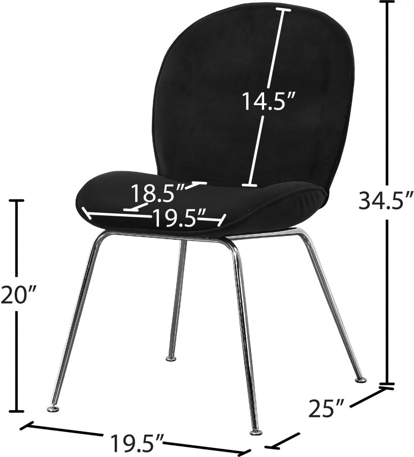 Paris Velvet Dining Chair - Chrome Base