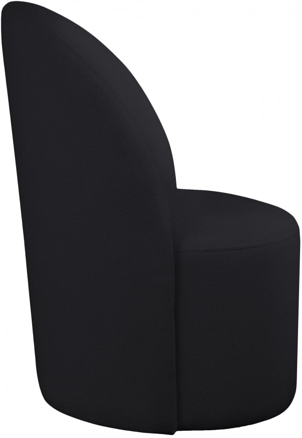 Hautely Boucle Fabric Accent | Dining Chair - Black