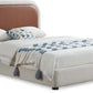Blake Two Tone Faux Leather & Linen-Like Fabric Bed - Full