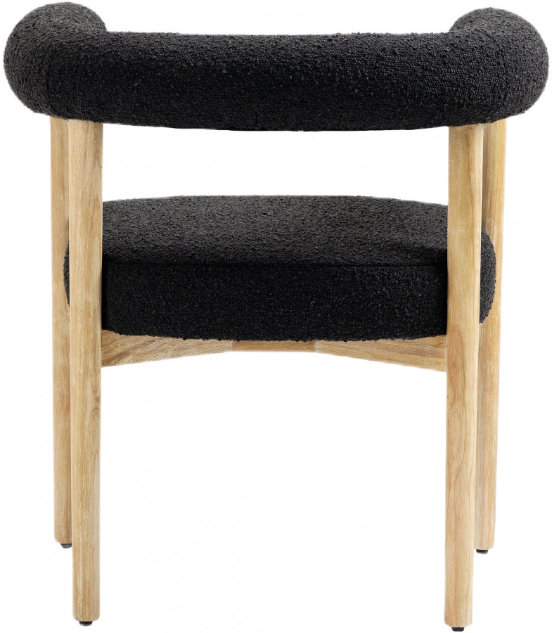 Hyatt Boucle Fabric Dining Chair - Natural Finish
