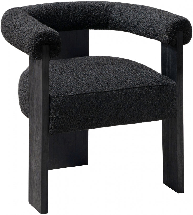 Barrel Boucle Fabric Dining Chair