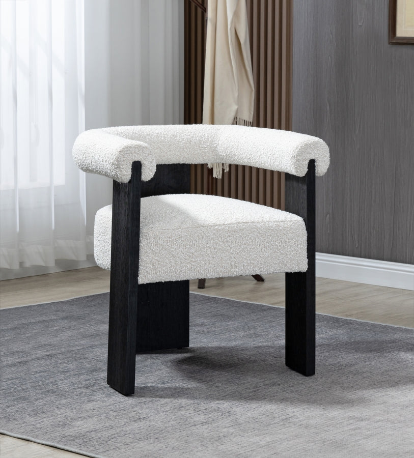 Barrel Boucle Fabric Dining Chair