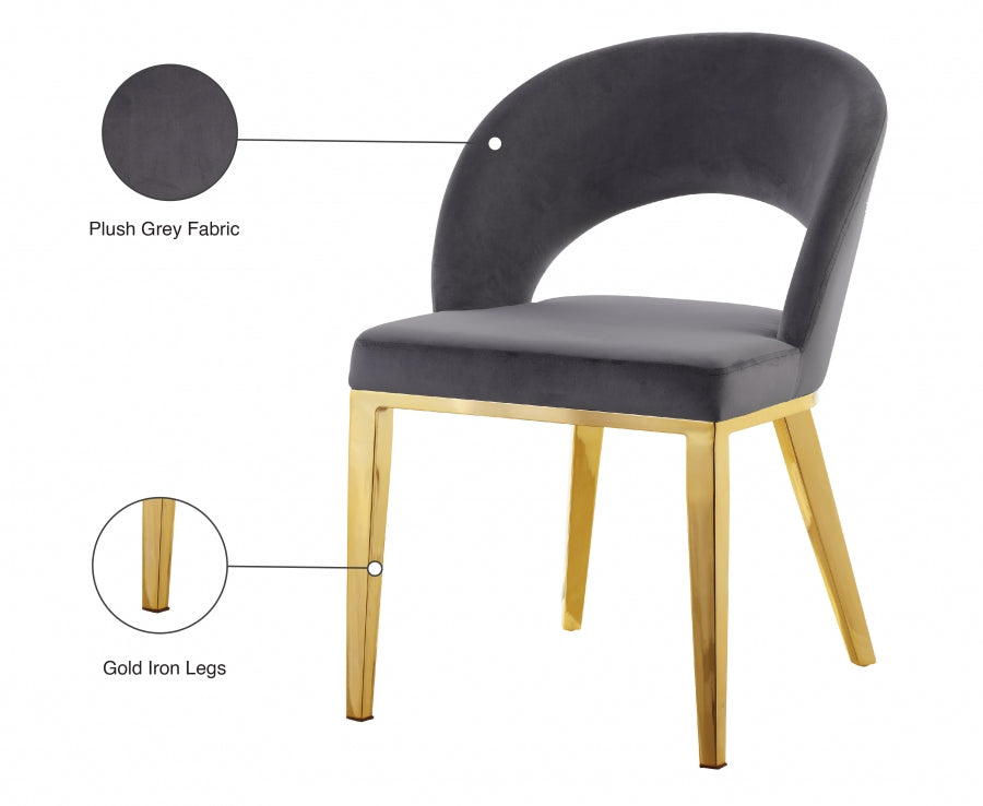 Roberto Velvet Dining Chair - Gold Base
