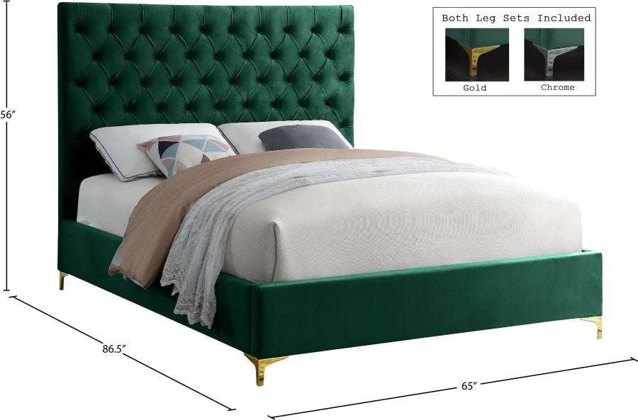 Cruz Velvet Queen Bed