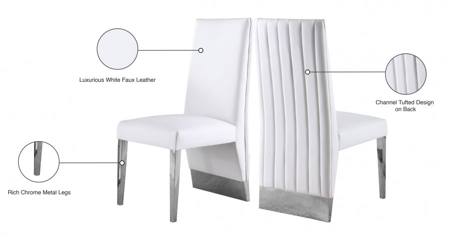 Porsha Faux Leather Dining Chair - Chrome Base