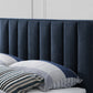 Vance Mid-Century Modern Polyester Linen Bed - Queen