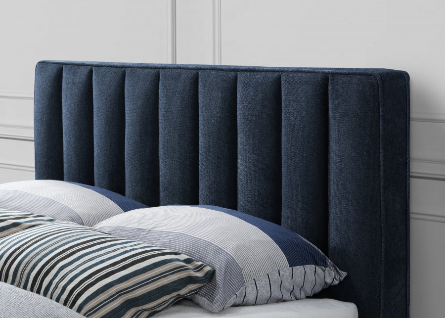 Vance Mid-Century Modern Polyester Linen Bed - King