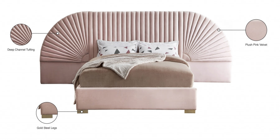 Cleo Velvet Queen Bed