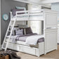 Canterbury Twin Over Full Bunk Bed - White