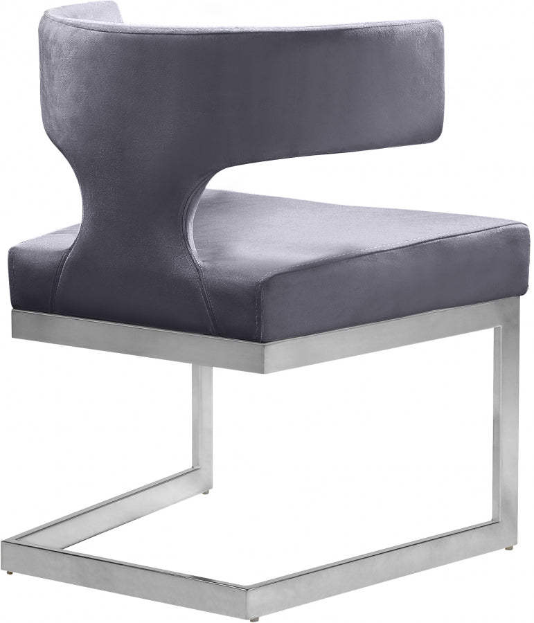 Alexandra Velvet Dining Chair - Chrome Base