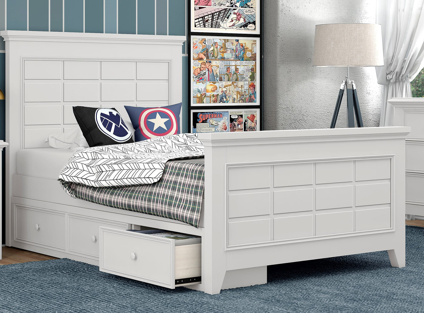 Bailey Twin Panel Bed - Bright White