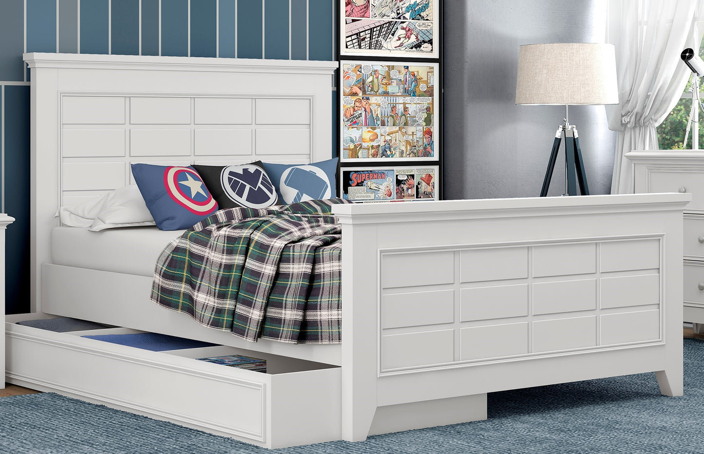 Bailey Twin Panel Bed - Bright White