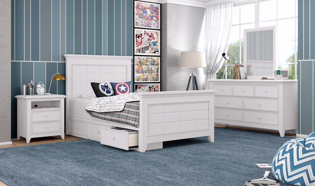 Bailey Twin Panel Bed - Bright White