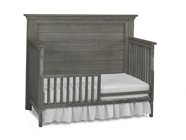 Lucca Flat Top Full Panel Convertible Crib - Weathered Grey