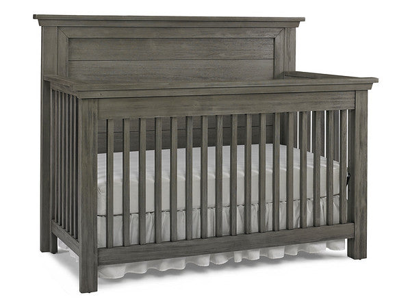Lucca Flat Top Full Panel Convertible Crib - Weathered Grey