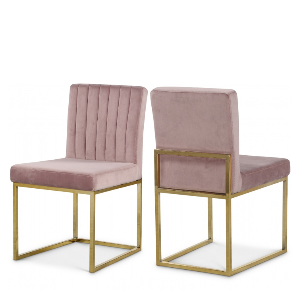 Giselle Velvet Dining Chair - Gold Base
