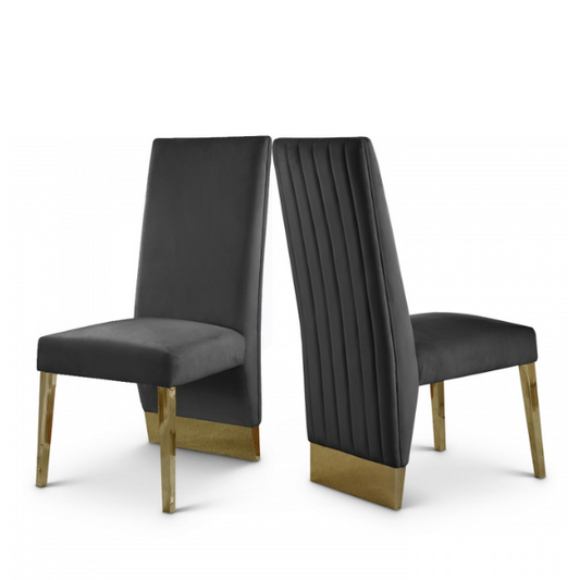 Porsha Velvet Dining Chair - Gold Base