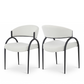 Privet Linen Textured Dining Chair - Matte Black Finish