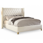 Soho White Bonded Leather Bed - Queen
