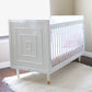 White modern mid century modern crib