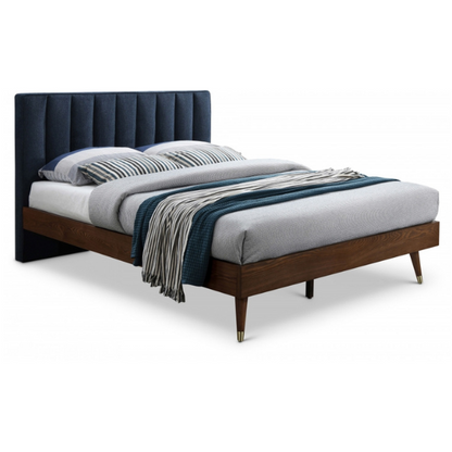 Vance Mid-Century Modern Polyester Linen Bed - King