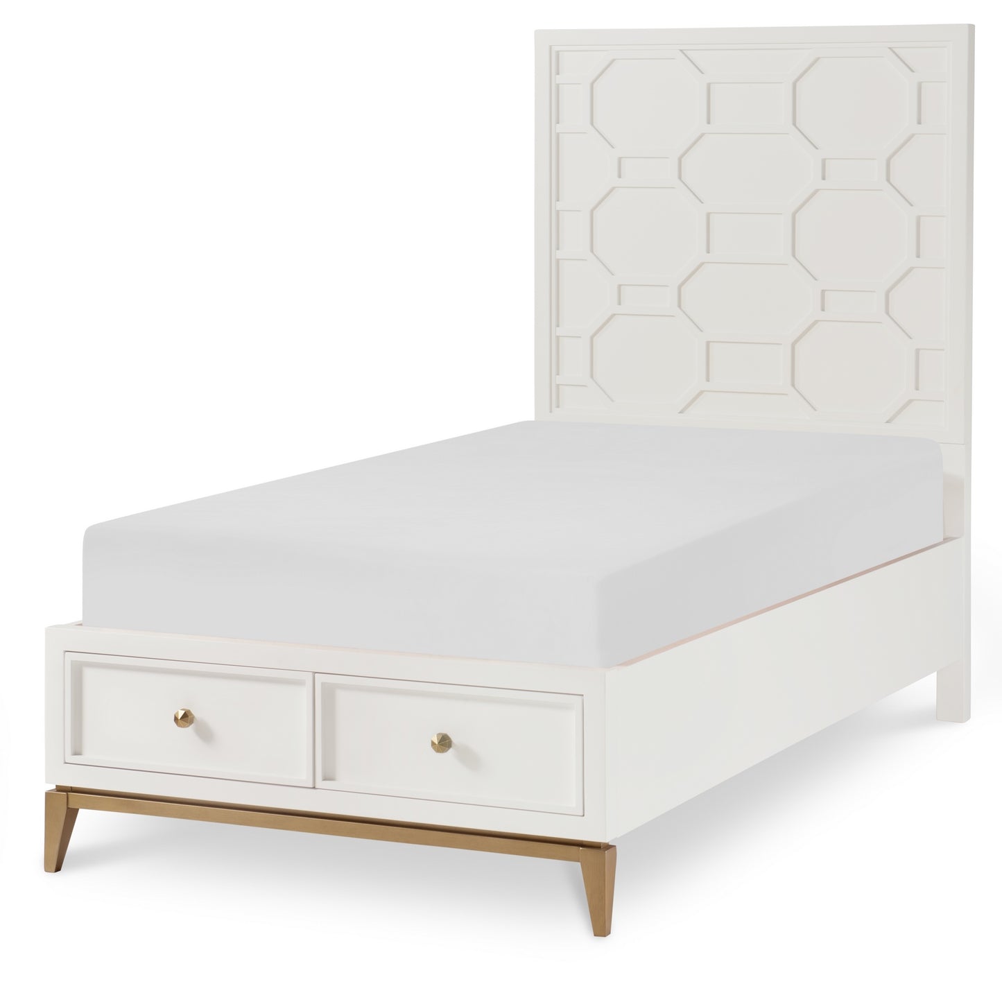 Chelsea By Rachael Ray Twin Panel Bed - With Storage Footboard